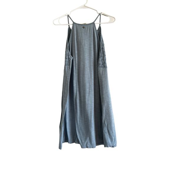 Roxy Women’s Medium Blue Cotton V-Neck Embroidered Sleeveless Mini Dress - Picture 9 of 14